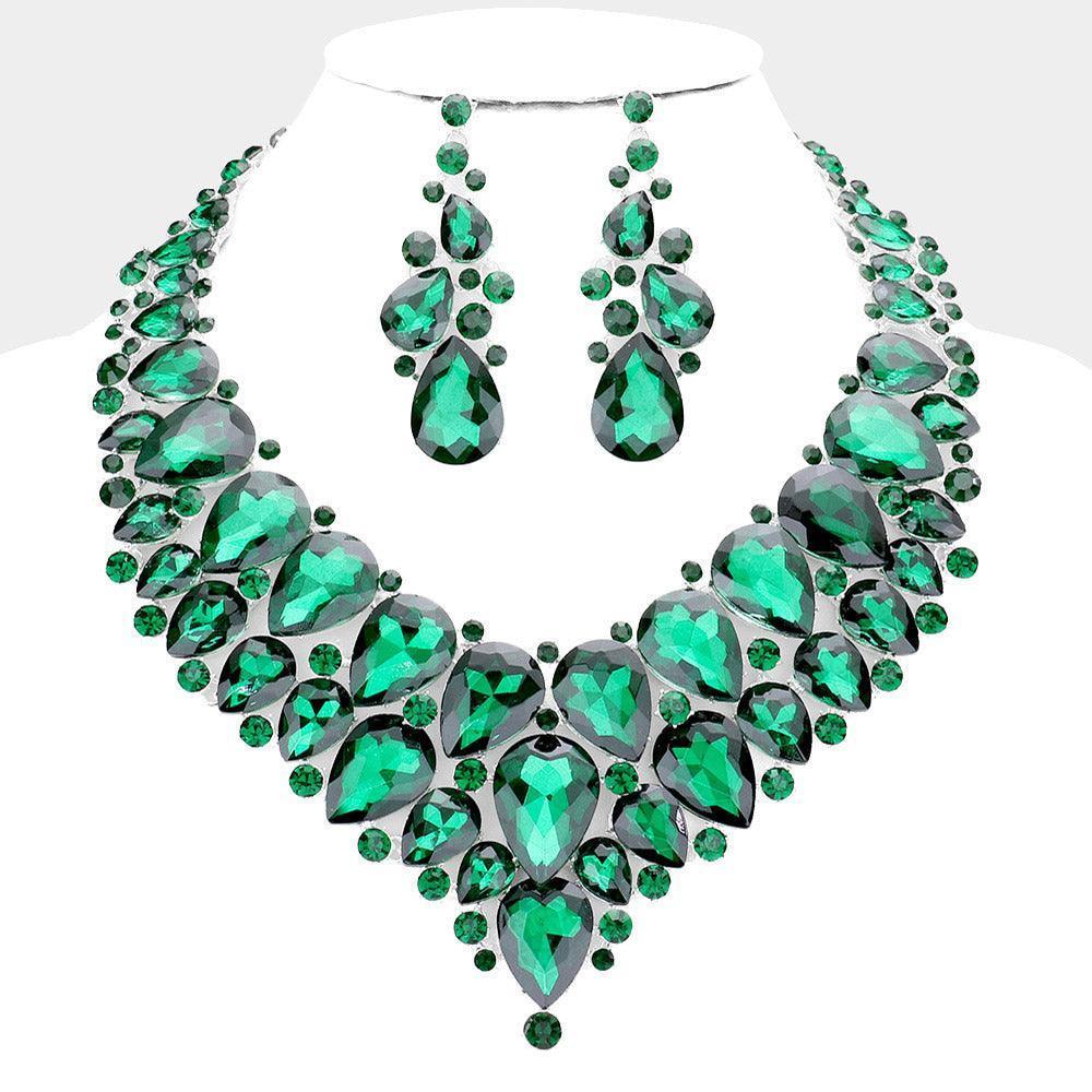 Teardrop Cluster Rhinestone Collar Necklace - Jewelry Store by Erik Rayo