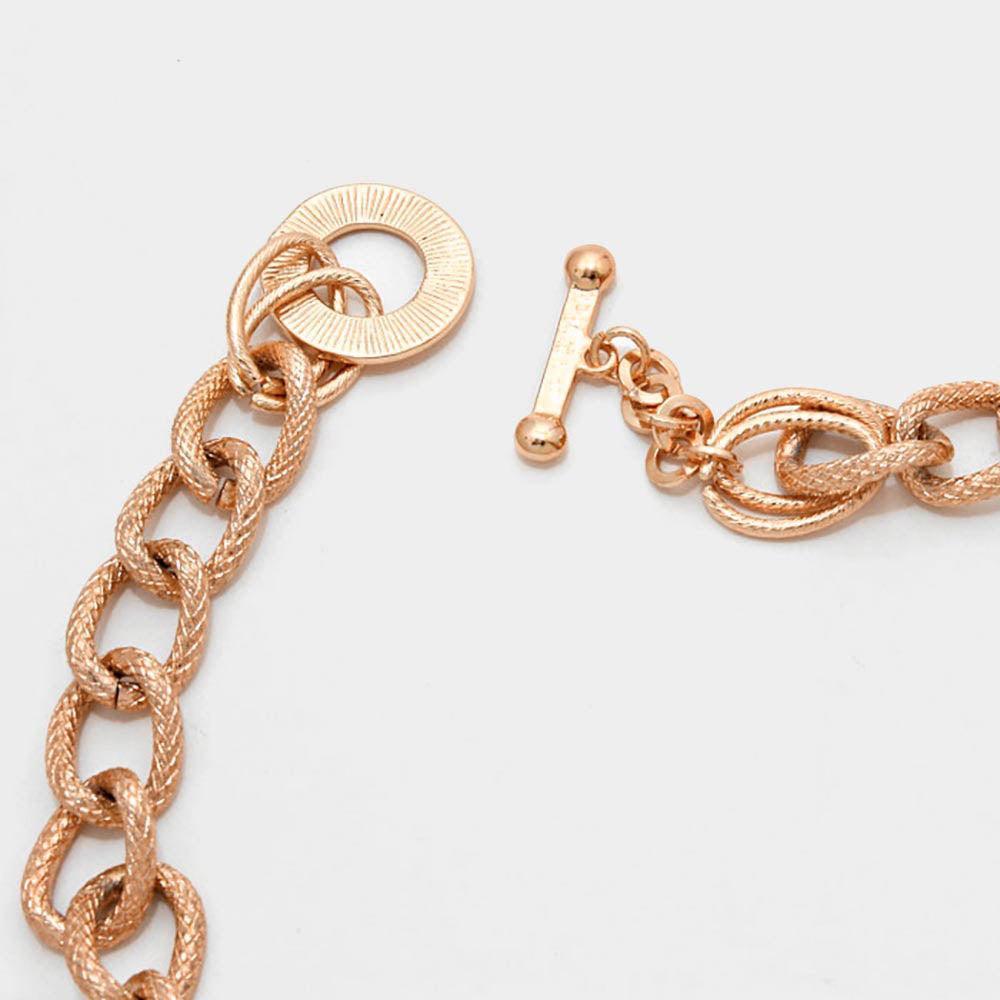 Gold Pave Trim Glass Crystal Link Necklace - Jewelry Store by Erik Rayo