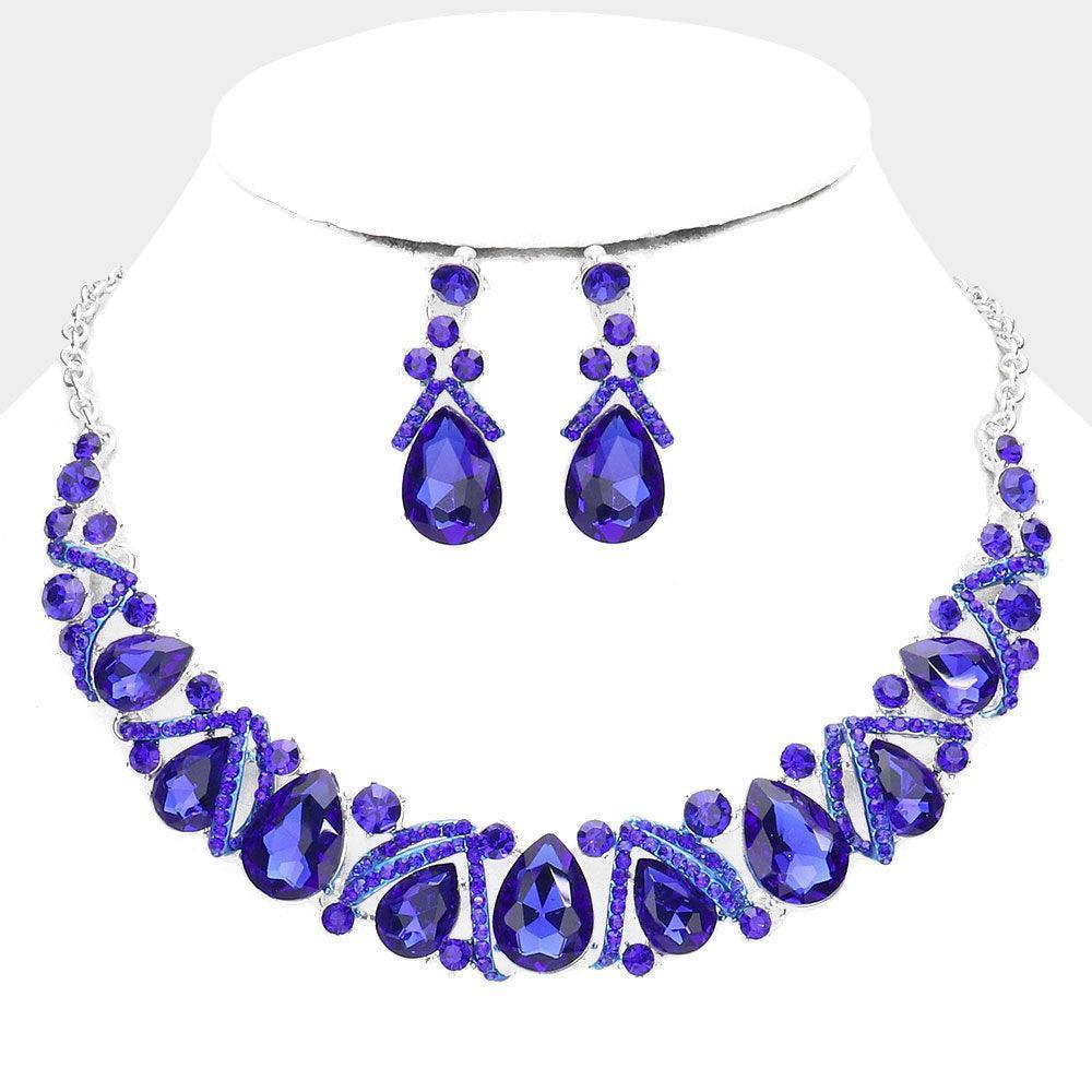 Teardrop Stone Accented Evening Necklace - Jewelry Store by Erik Rayo