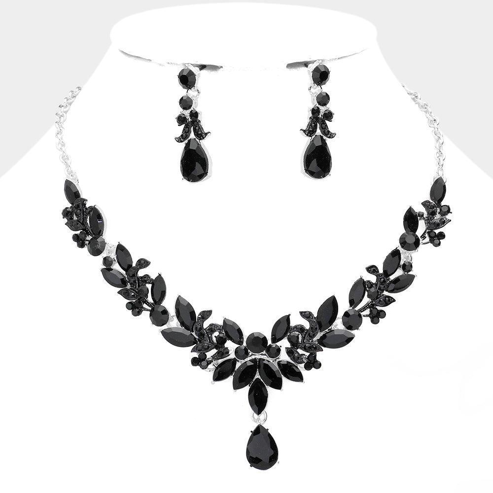 Black Multi Stone Cluster Evening Necklace - Jewelry Store by Erik Rayo