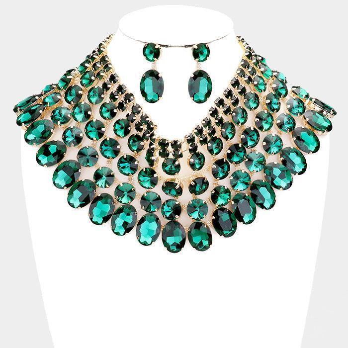 Crystal Glass Bib Statement Necklace - Jewelry Store by Erik Rayo