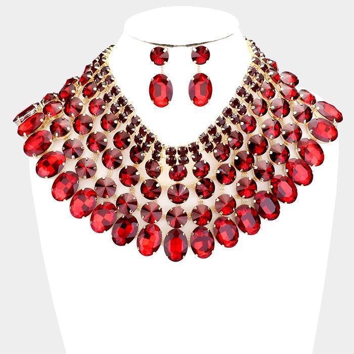 Crystal Glass Bib Statement Necklace - Jewelry Store by Erik Rayo