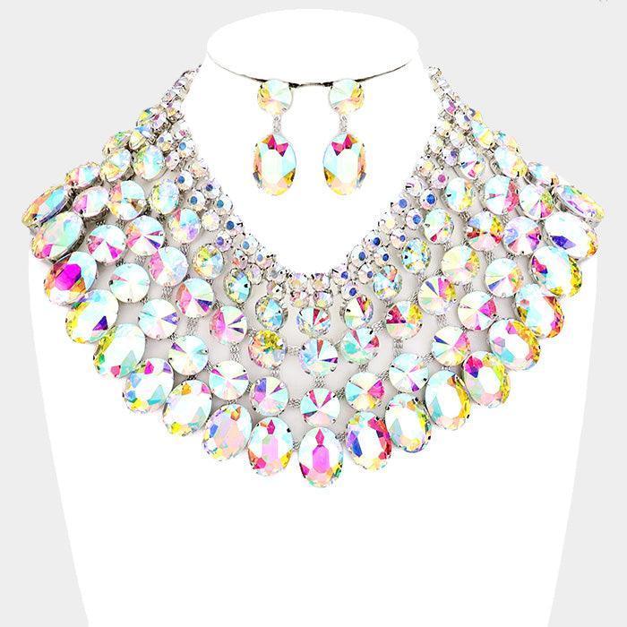 Crystal Glass Bib Statement Necklace - Jewelry Store by Erik Rayo