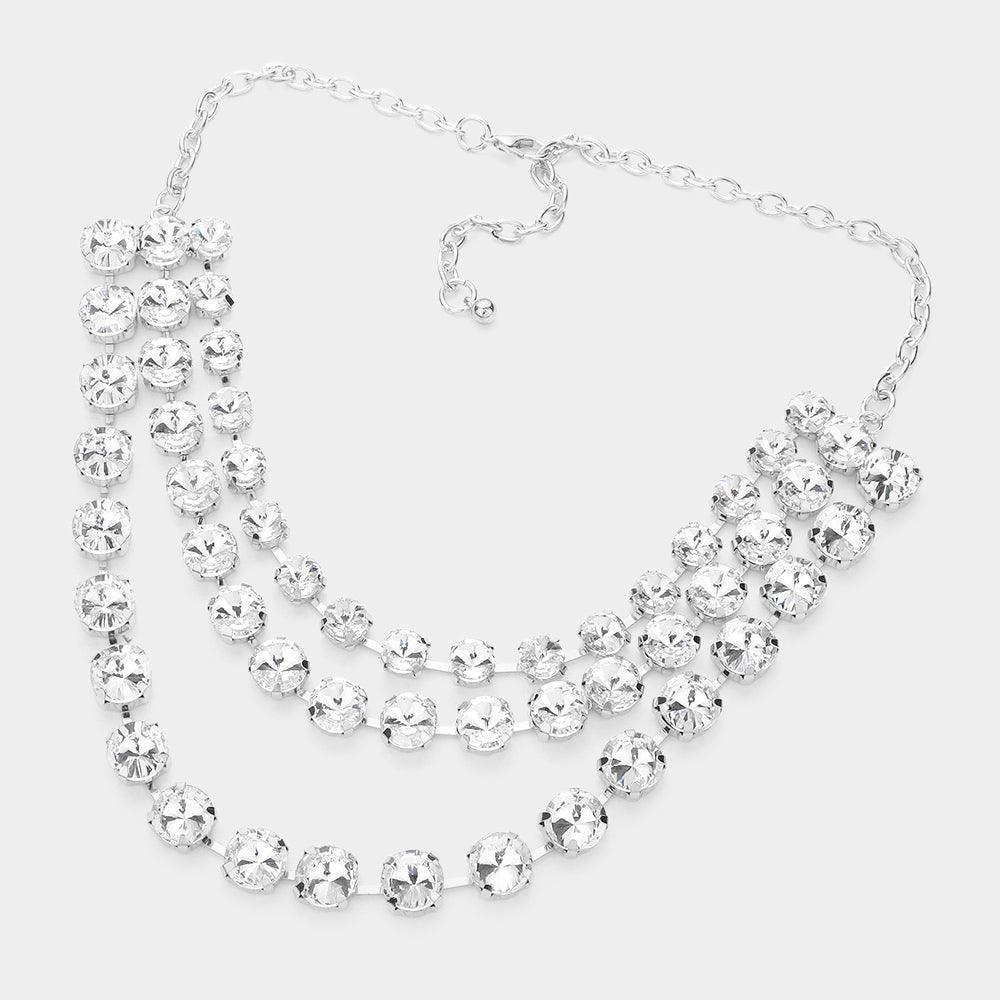 Round Stone Triple Layered Bib Necklace - Jewelry Store by Erik Rayo