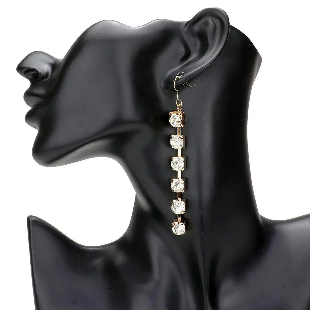 Gold Draped Round Stone Fringe Statement Evening Necklace - Jewelry Store by Erik Rayo