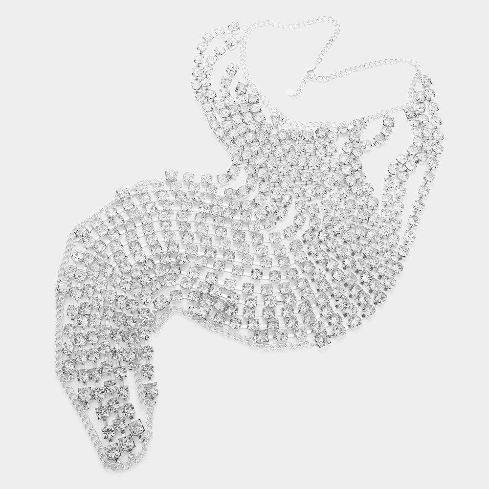 Draped Round Stone Fringe Statement Evening Necklace - Jewelry Store by Erik Rayo