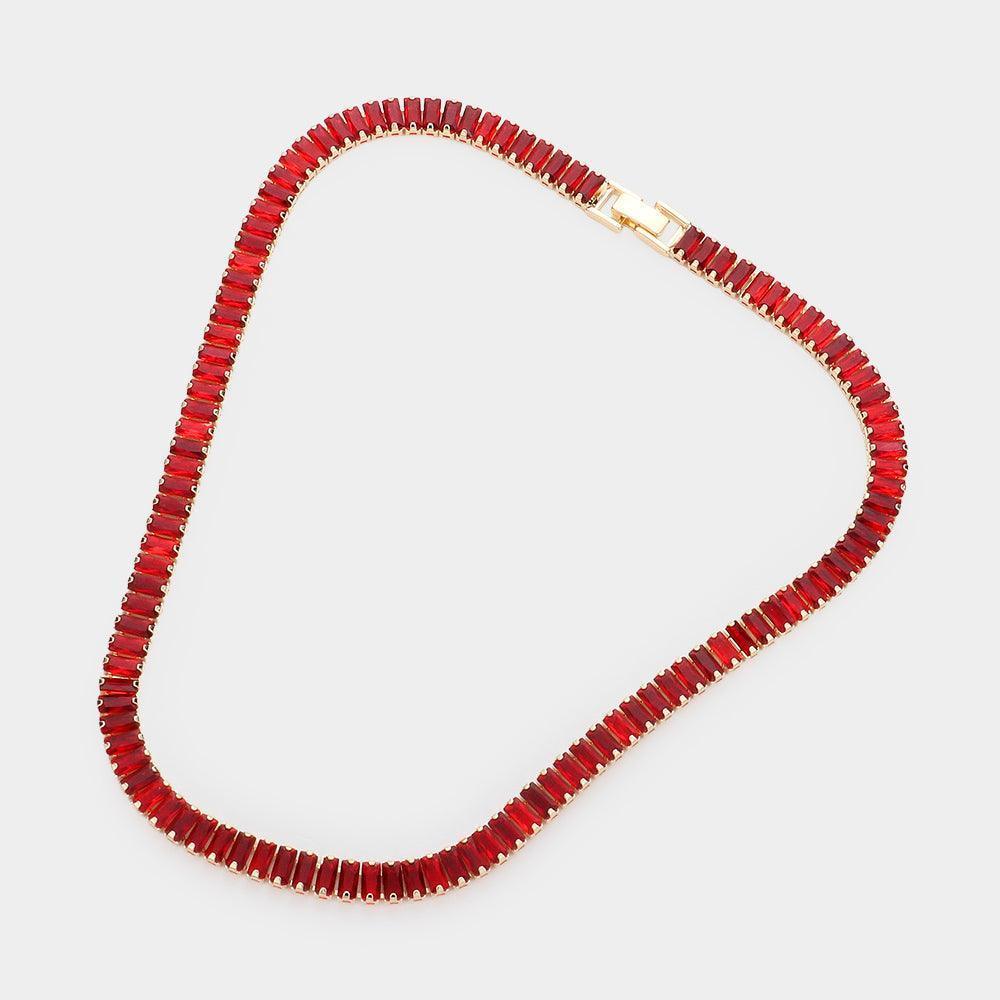 Baguette Stone Cluster Evening Necklace - Jewelry Store by Erik Rayo