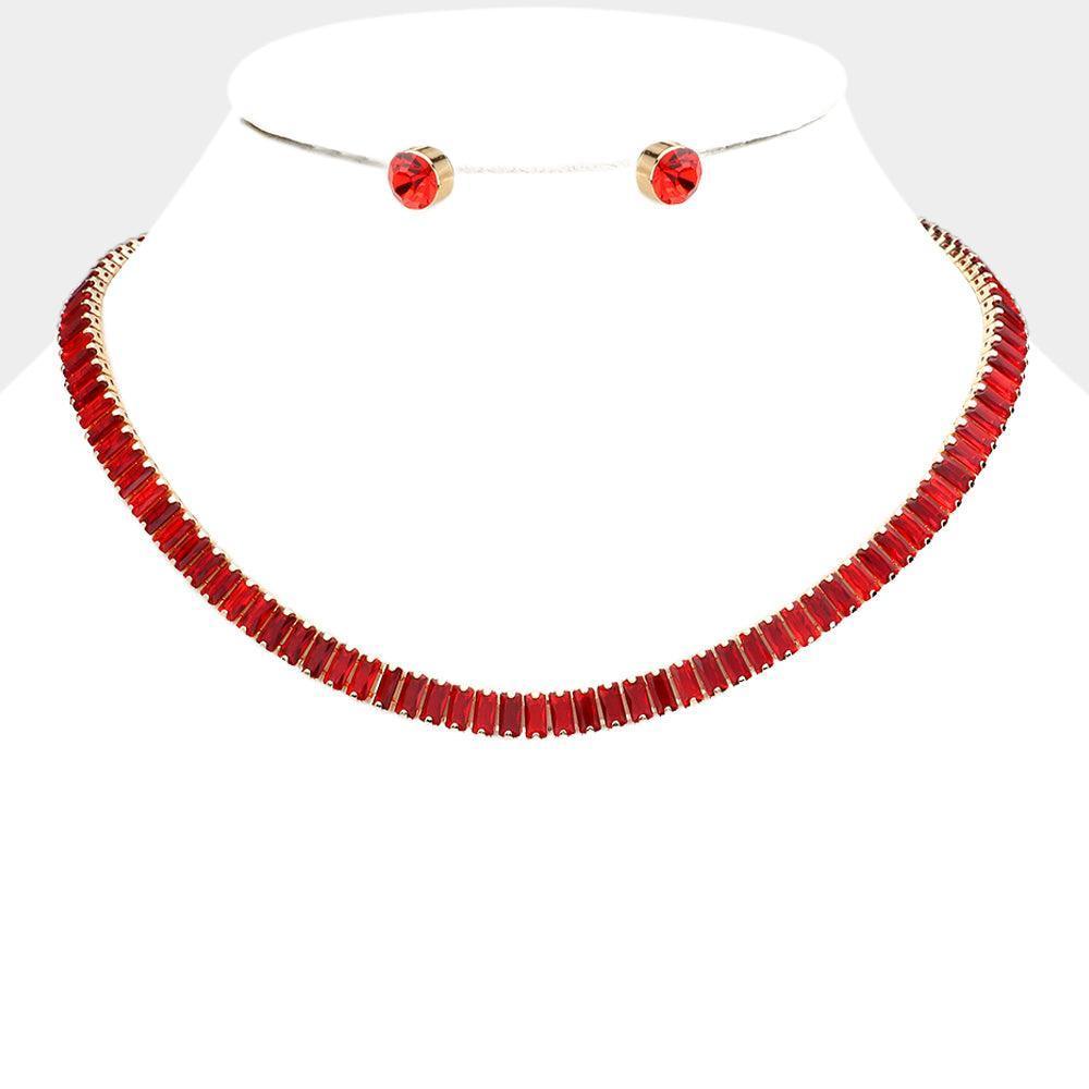 Baguette Stone Cluster Evening Necklace - Jewelry Store by Erik Rayo