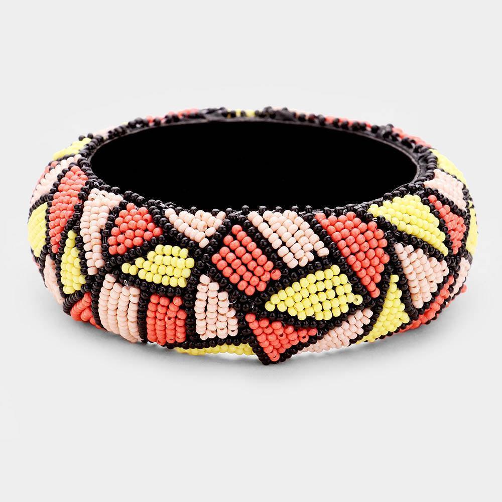 Seed Bead Patterned Bangle Bracelet - Jewelry Store by Erik Rayo