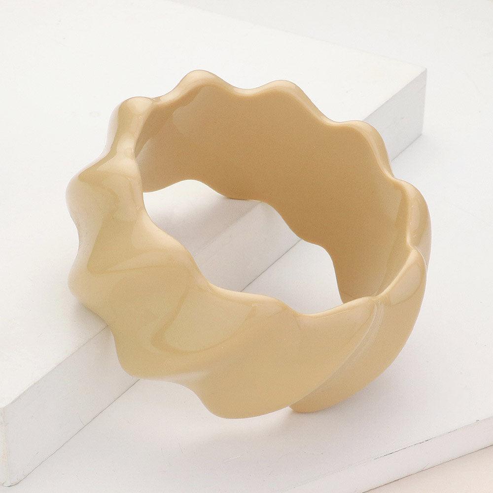 Textured Resin Wavy Bangle Bracelet