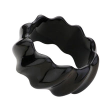 Load image into Gallery viewer, Black Textured Resin Wavy Bangle Bracelet
