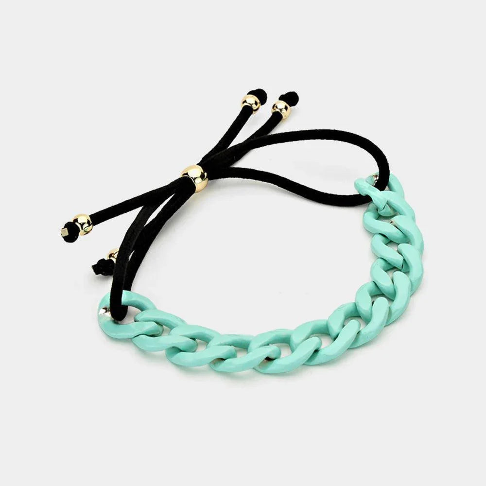 Gold Colored Curb Chain Adjustable Bracelet - Jewelry Store by Erik Rayo