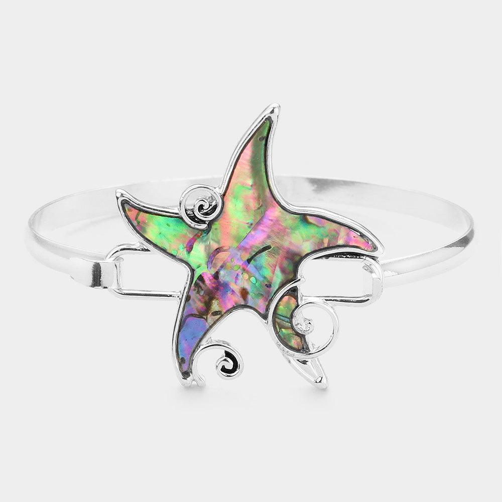 Abalone Metal Starfish Hook Bracelet - Jewelry Store by Erik Rayo