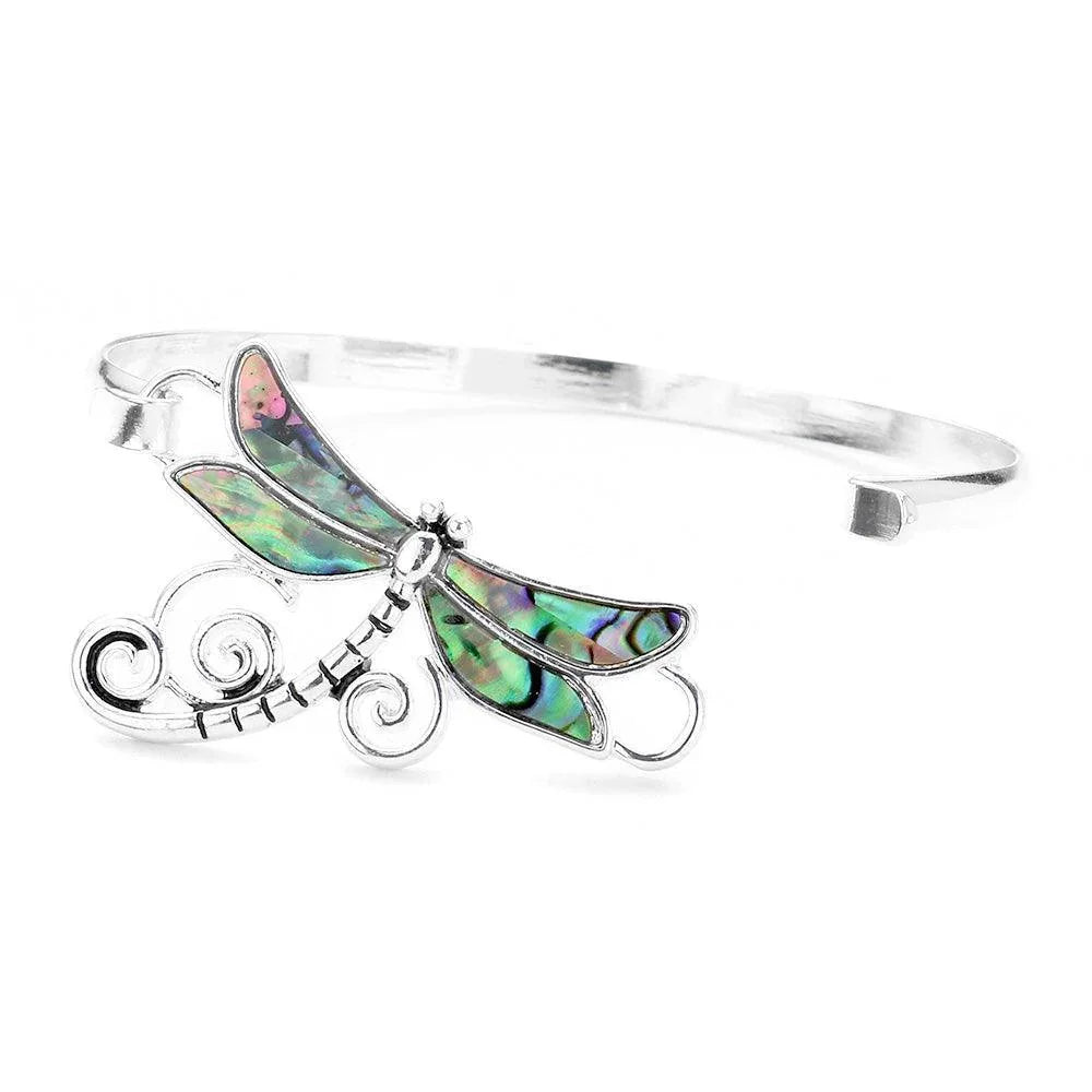 Abalone Metal Dragonfly Hook Bracelet - Jewelry Store by Erik Rayo