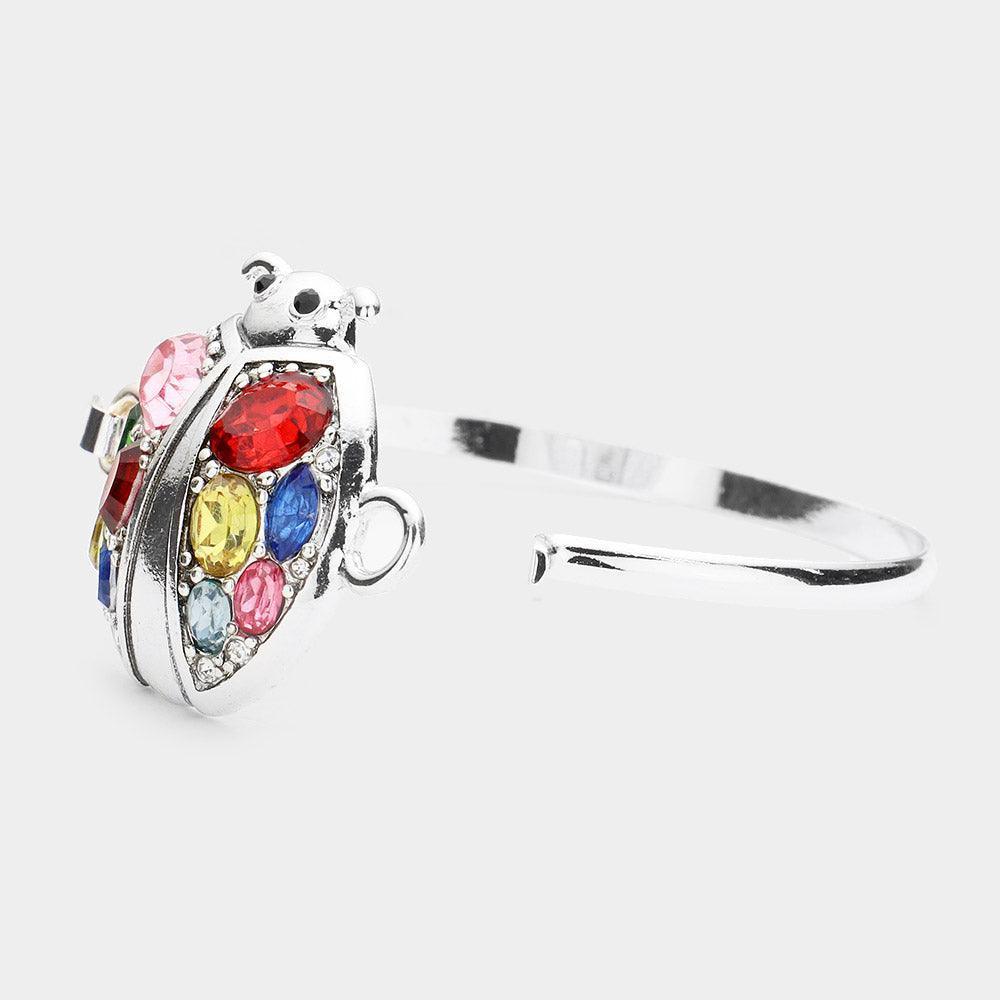 Multi Stone Metal Ladybug Hook Bracelet - Jewelry Store by Erik Rayo