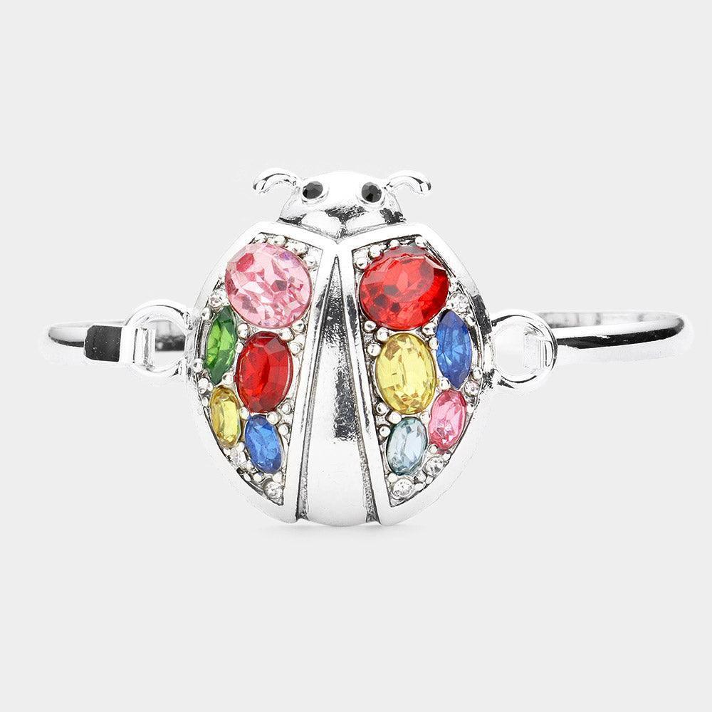Multi Stone Metal Ladybug Hook Bracelet - Jewelry Store by Erik Rayo