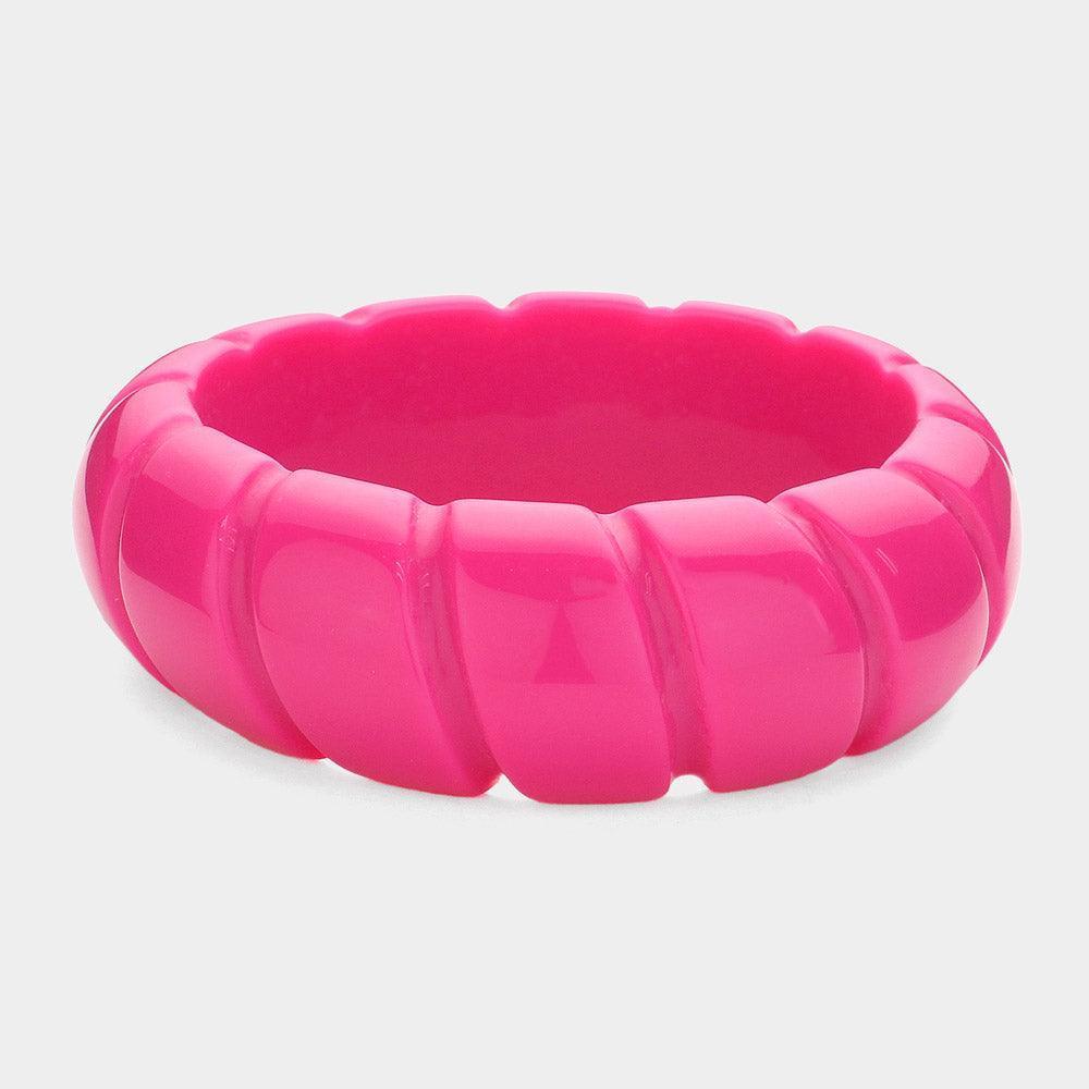 Red Resin Textured Bangle Bracelet - Jewelry Store by Erik Rayo