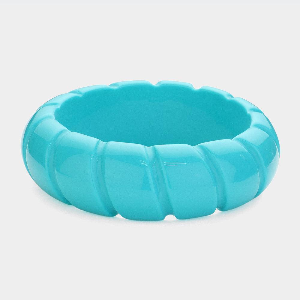 Blue Resin Textured Bangle Bracelet - Jewelry Store by Erik Rayo