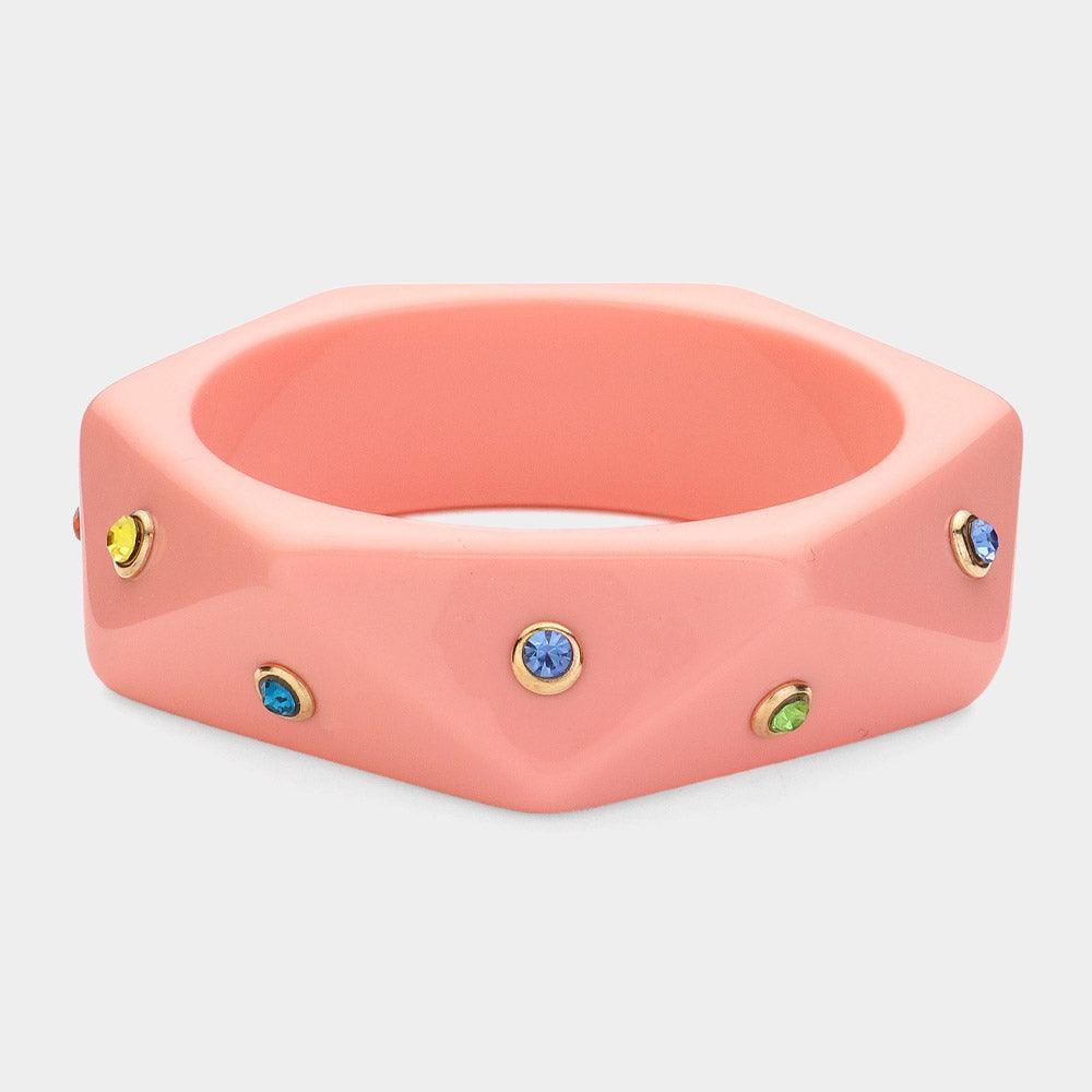 Stone Pointed Abstract Resin Bangle Bracelet - Jewelry Store by Erik Rayo