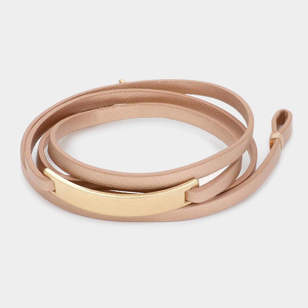 Rose Gold Faux Leather Wrap Bracelet - Jewelry Store by Erik Rayo