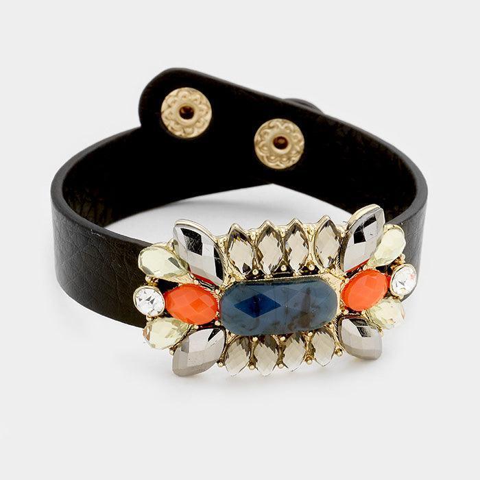 Gold Multi Color Bead Snap Button Bracelet - Jewelry Store by Erik Rayo