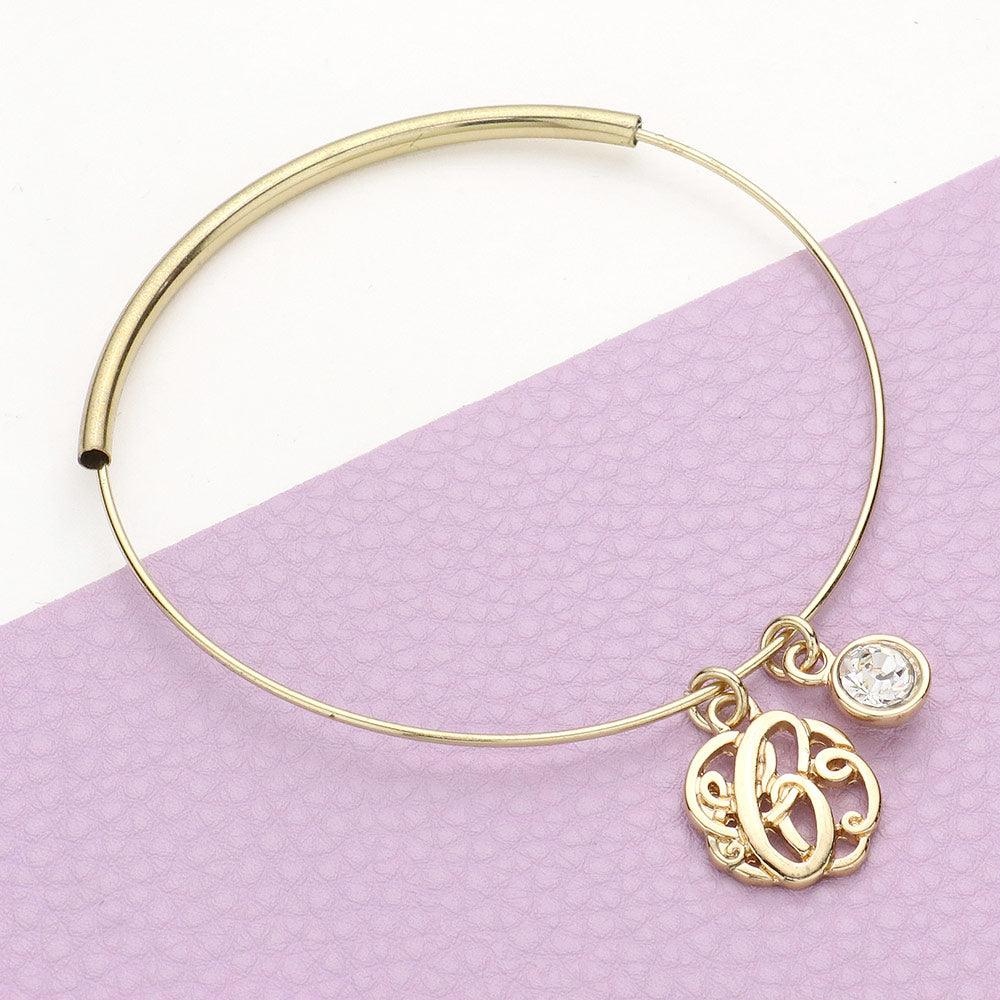 Gold C Monogram Bangle Bracelet