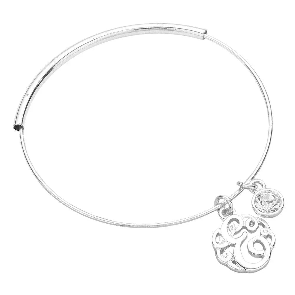 Letter E Monogram Bangle Bracelet - Jewelry Store by Erik Rayo