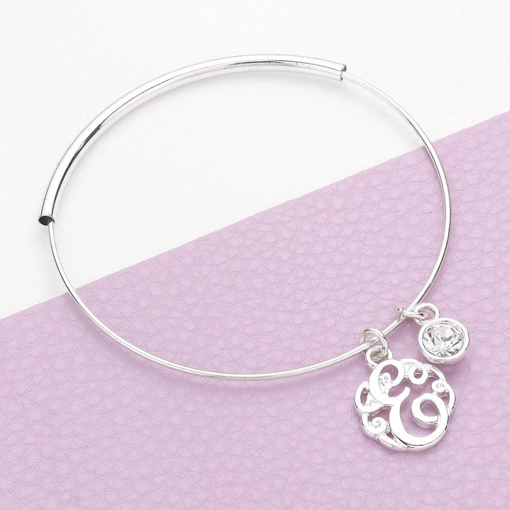 Letter E Monogram Bangle Bracelet