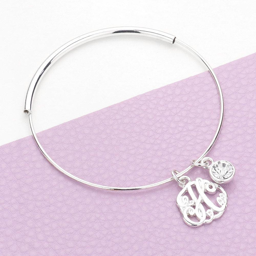 Letter H Monogram Bangle Bracelet