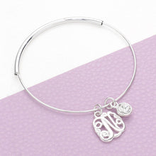 Load image into Gallery viewer, Letter N Monogram Bangle Bracelet
