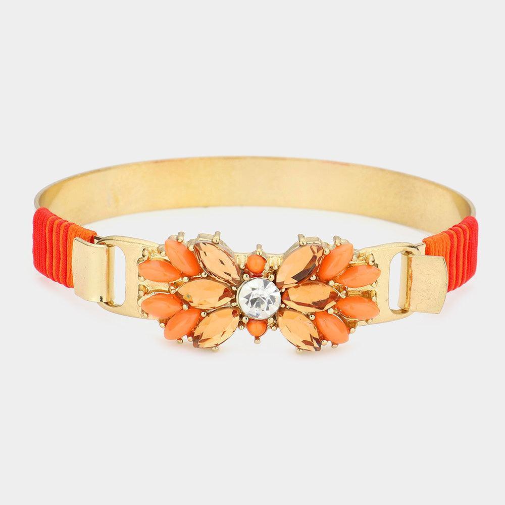 Peach Resin Utopian Petal Bracelet - Jewelry Store by Erik Rayo