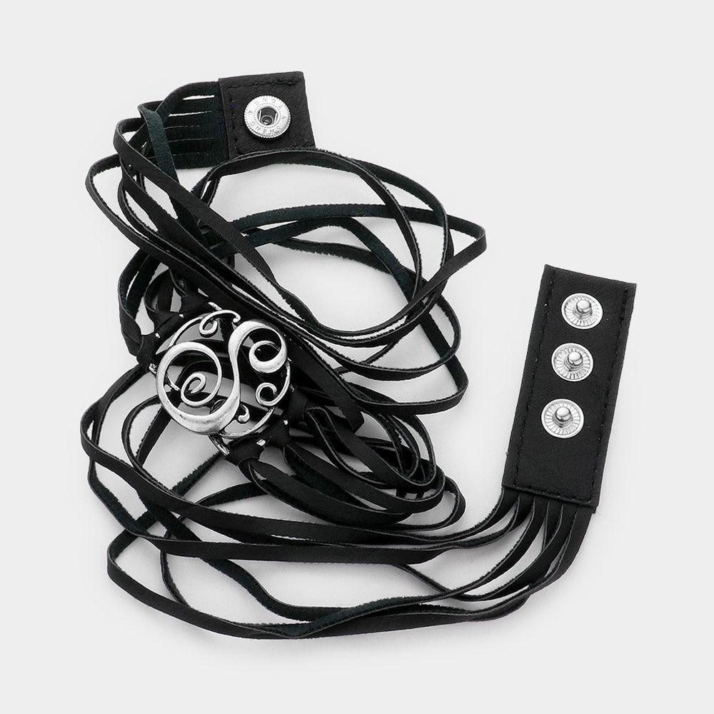 Letter S Monogram Faux Leather Wrap Bracelet - Jewelry Store by Erik Rayo