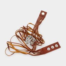 Load image into Gallery viewer, Letter V Monogram Faux Leather Wrap Bracelet
