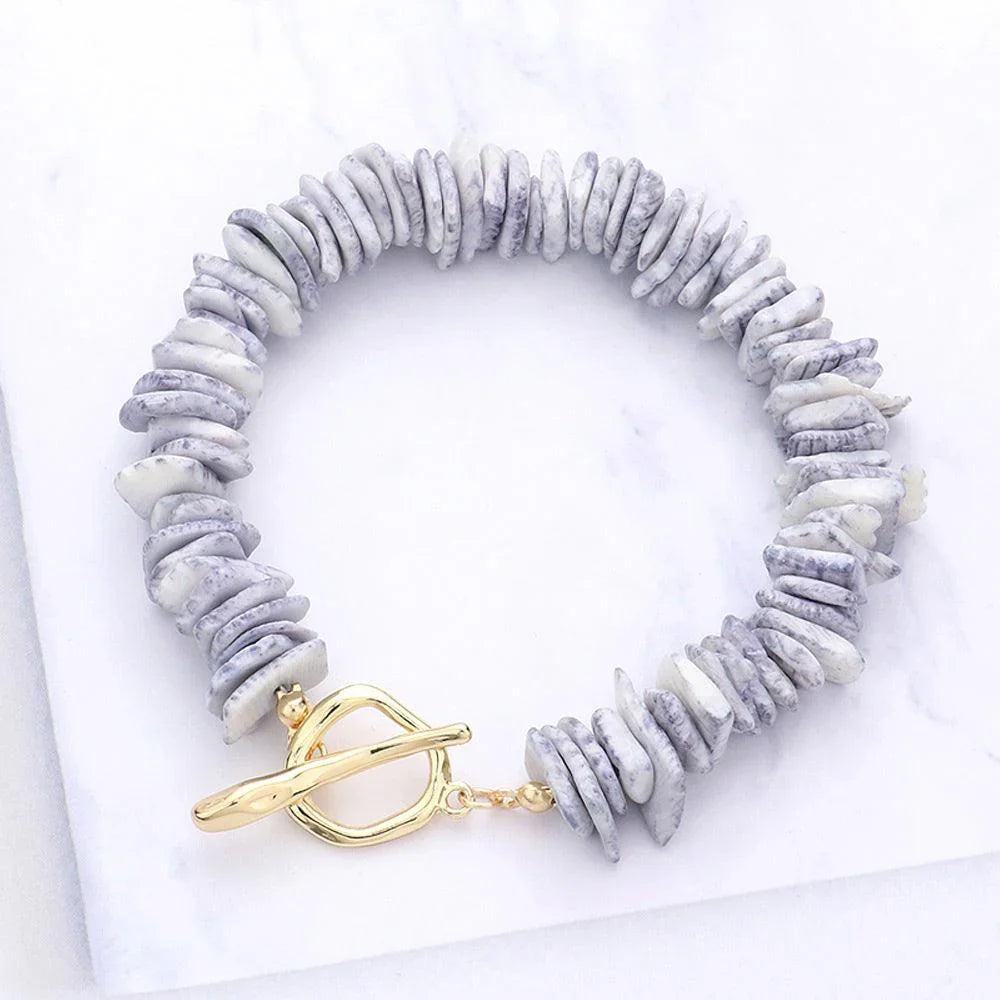 Colored Shell Cluster Toggle Bracelet - Jewelry Store by Erik Rayo