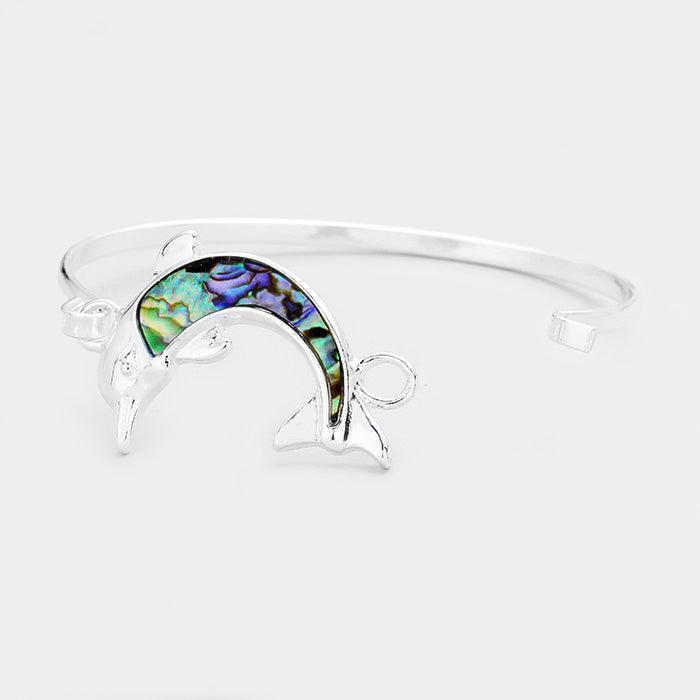 Silver Abalone Dolphin Hook Bracelet - Jewelry Store by Erik Rayo