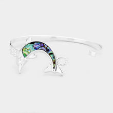Load image into Gallery viewer, Silver Abalone Dolphin Hook Bracelet
