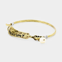 Load image into Gallery viewer, Gold Spread Love Pearl Burnished Metal Hook Bracelet
