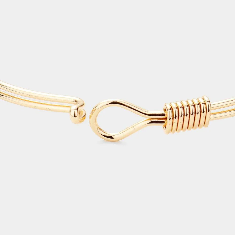 Two Tone Thank you Smile Charm Message Hook Bracelet - Jewelry Store by Erik Rayo