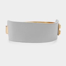 Load image into Gallery viewer, Gray Faux Leather Metal Hook Bracelet
