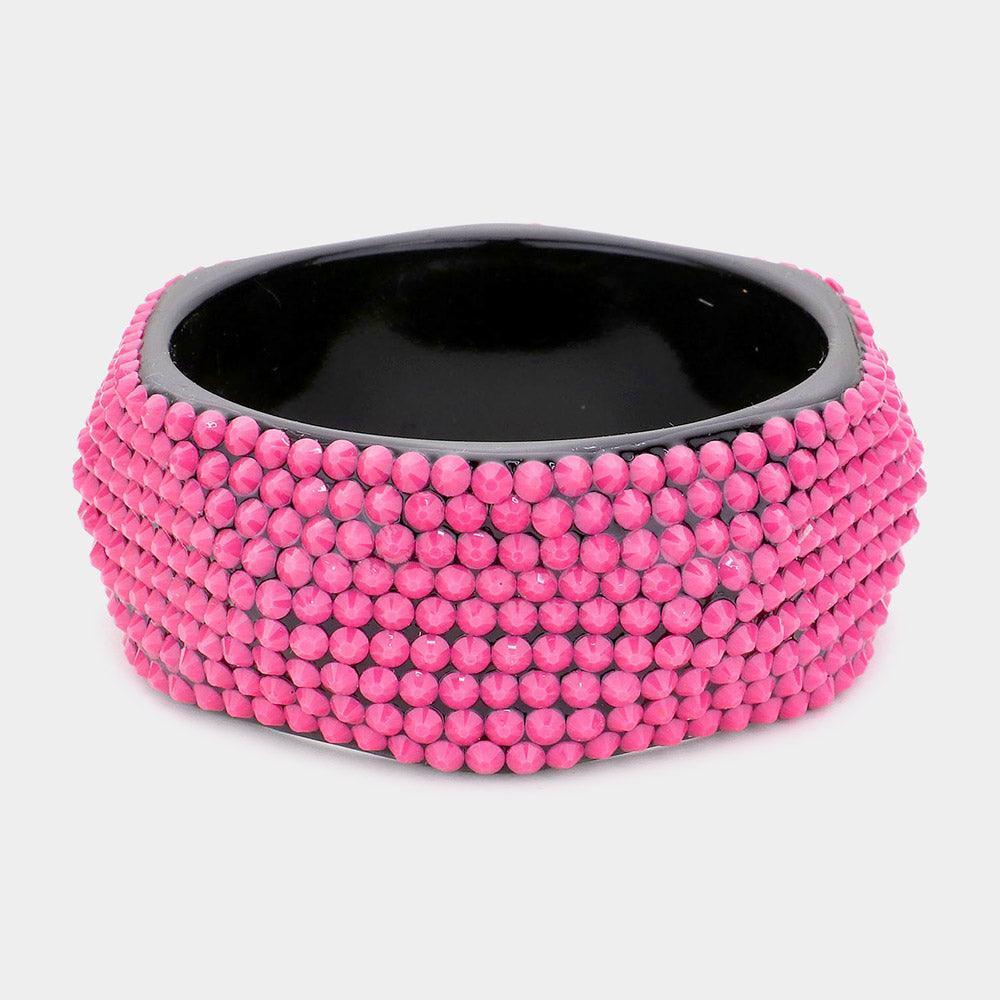 Pink Resin studded bangle bracelet - Jewelry Store by Erik Rayo