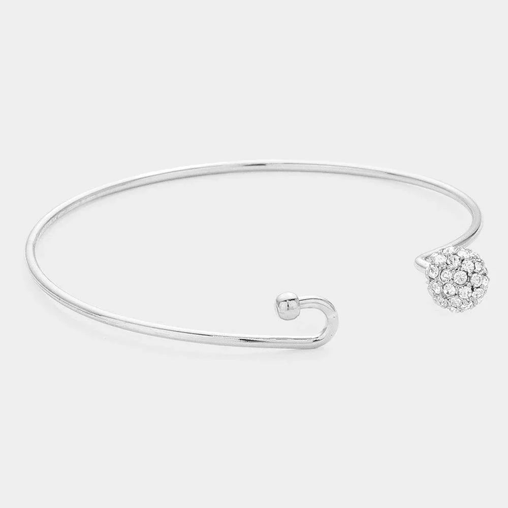 Crystal Pave Ball Hook Bracelet - Jewelry Store by Erik Rayo