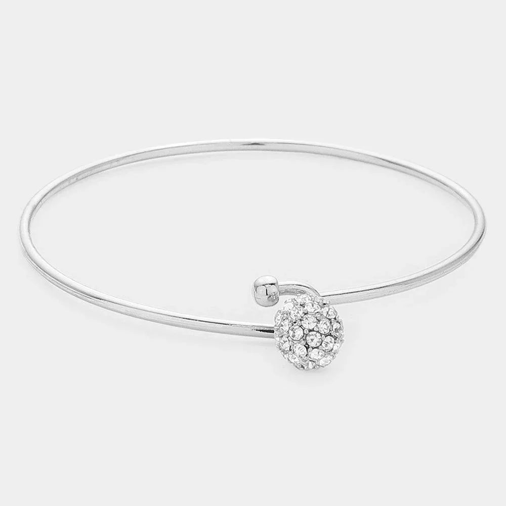 Crystal Pave Ball Hook Bracelet - Jewelry Store by Erik Rayo