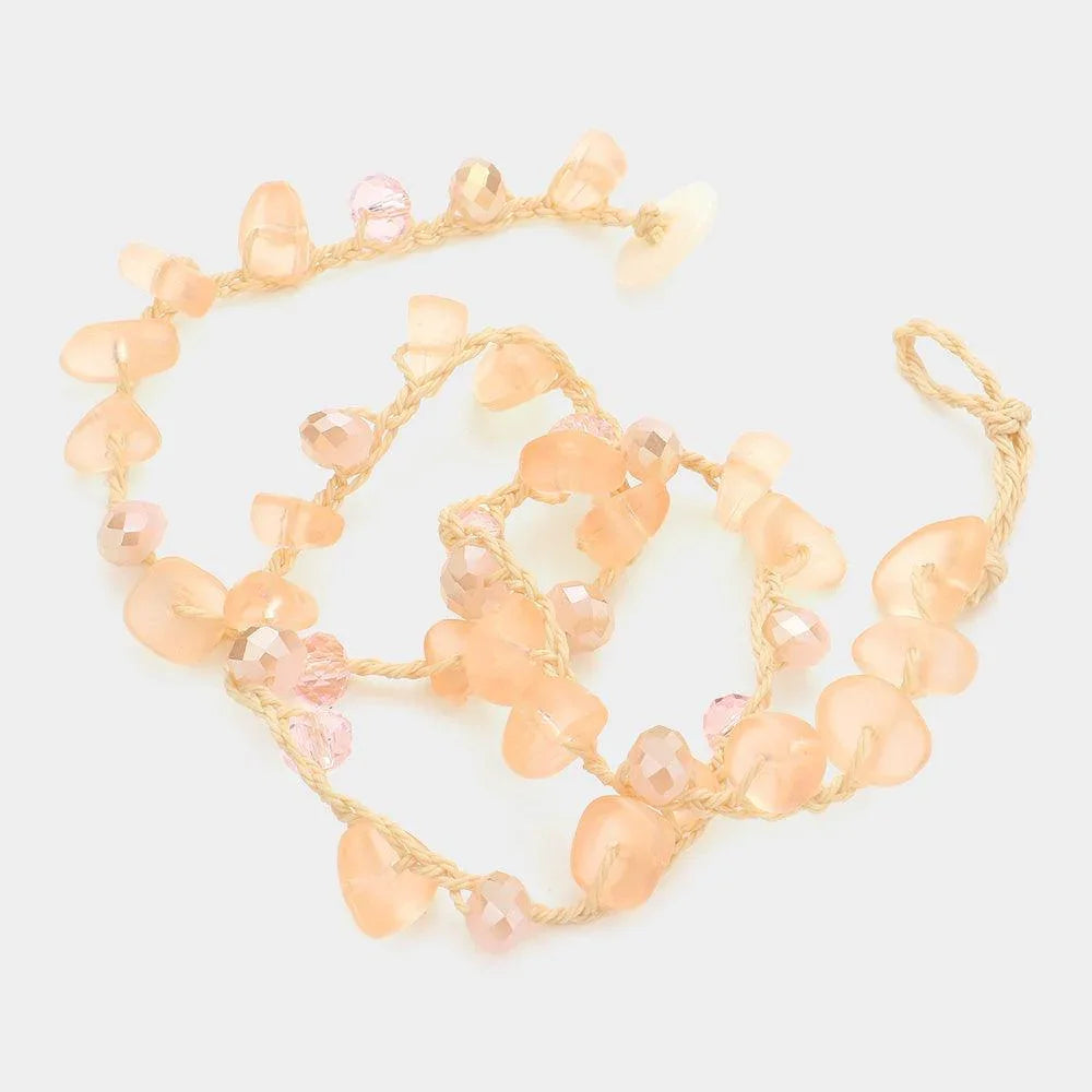 Pink Translucency Beaded Wrap Bracelet - Jewelry Store by Erik Rayo