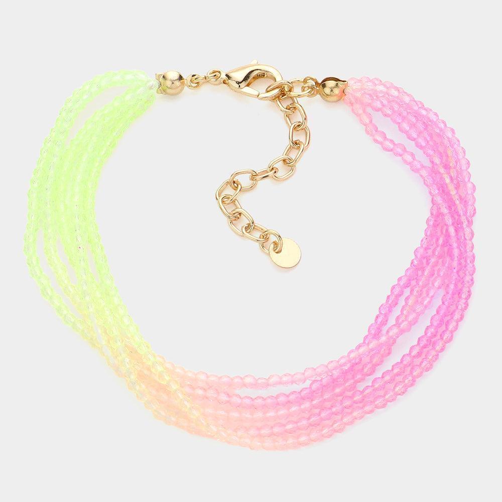 Gold Gradation Seed Beaded Layered Bracelet - Jewelry Store by Erik Rayo