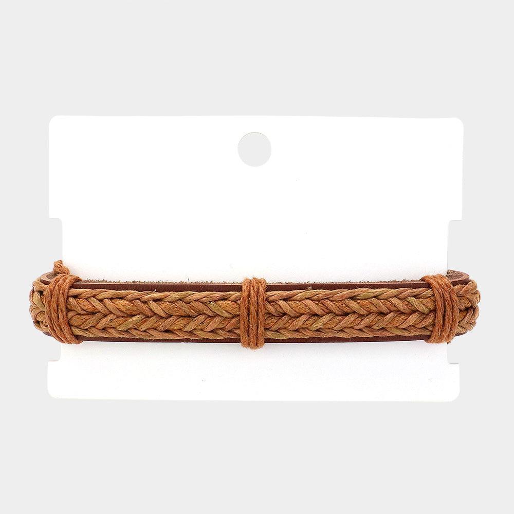 Brown Unisex Bohemian Wax Rope Braided Adjustable Bracelet - Jewelry Store by Erik Rayo