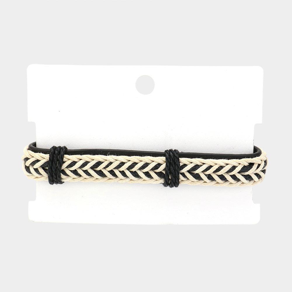 Black Unisex Bohemian Wax Rope Braided Adjustable Bracelet - Jewelry Store by Erik Rayo