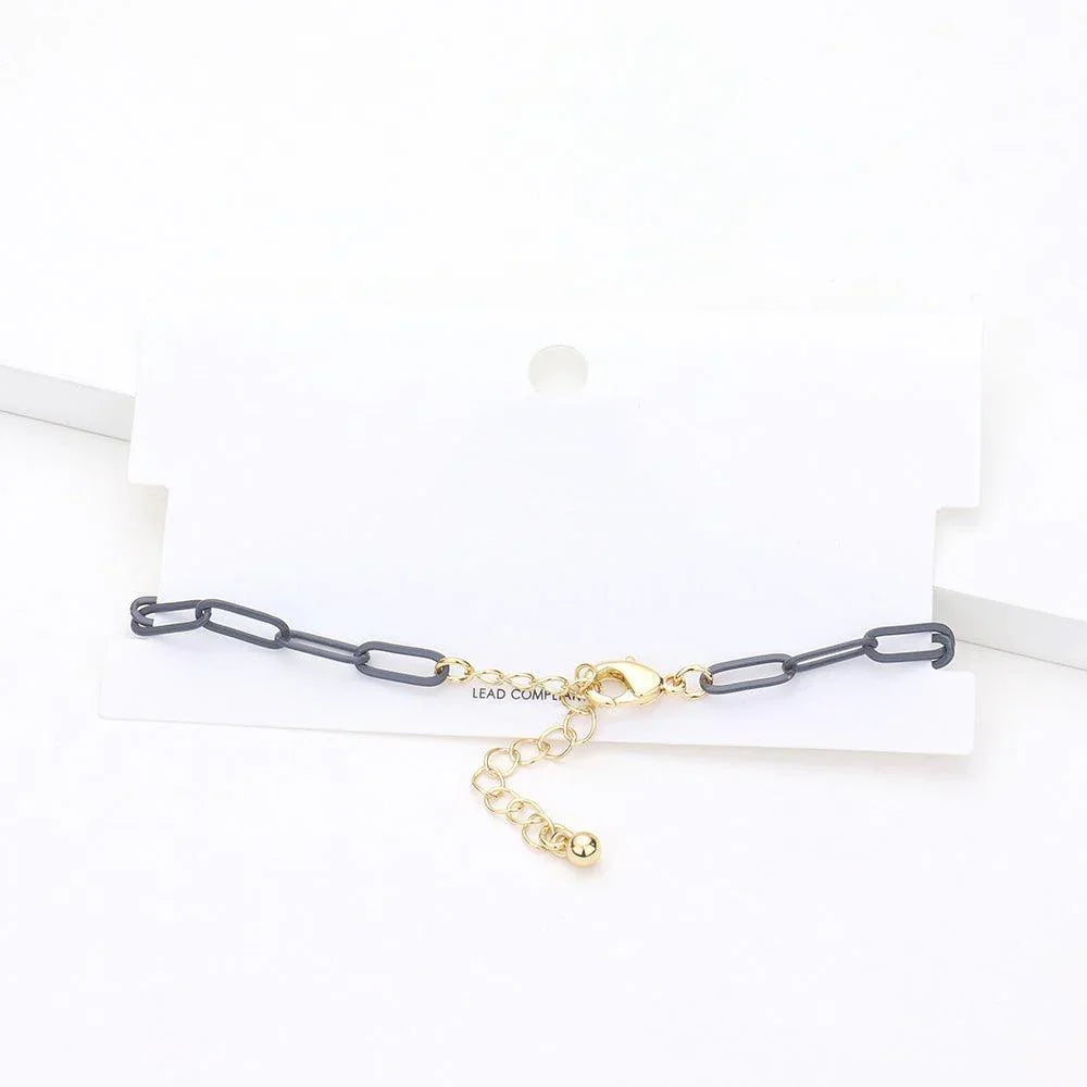 Gray Colored Chain Link Bracelet - Jewelry Store by Erik Rayo