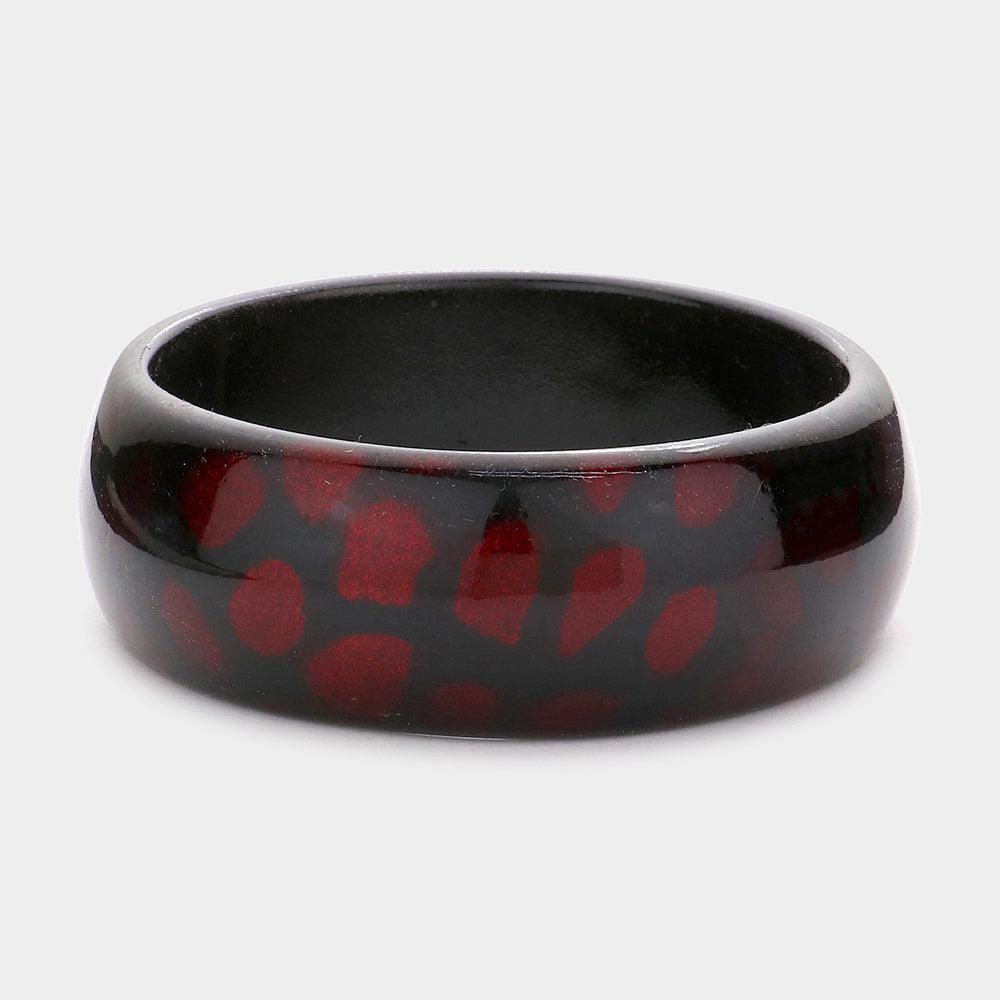 Red Shimmery Teardrop Dot Bangle Bracelet