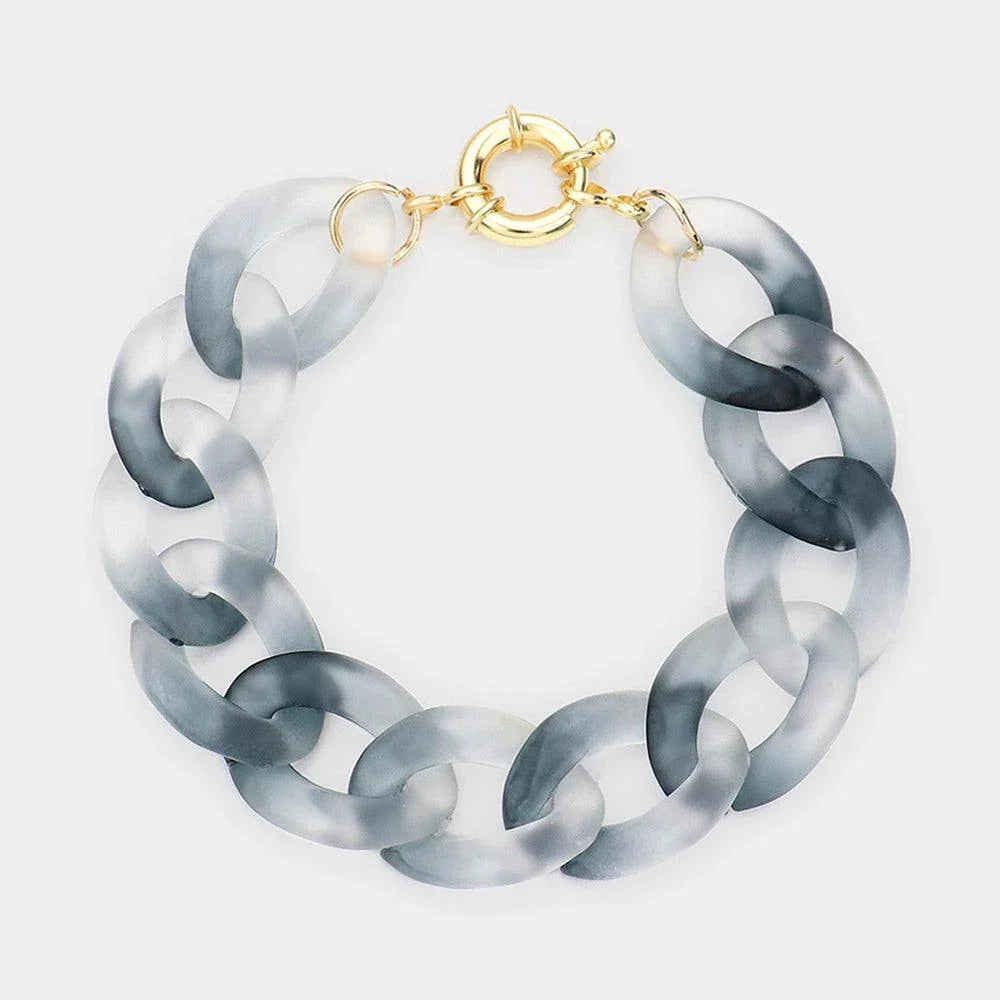 Gray Ombre Resin Chain Link Bracelet - Jewelry Store by Erik Rayo