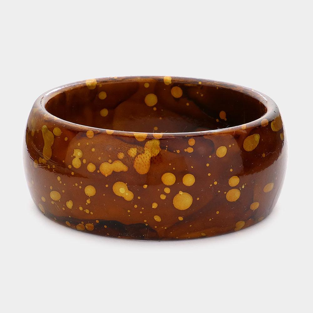 Brown Splash Print Bangle Bracelet